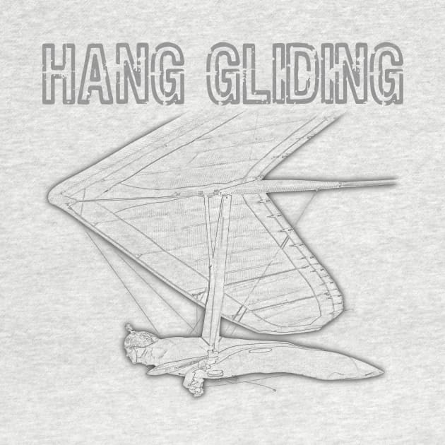 Hang Gliding Pencil Illustration by norules